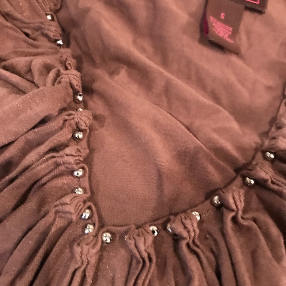 Beautiful brown top with studded neckline size s